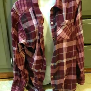 Plaid button down top